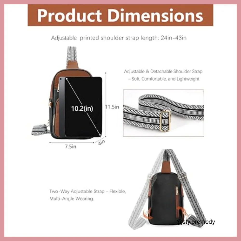 Anti Theft RFID Crossbody Sling Bag Vegan Leather Travel Purse